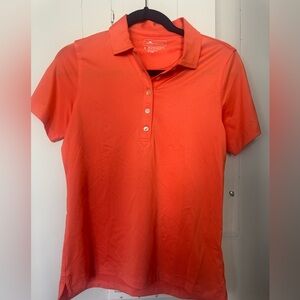Peter Millar Women’s Orange Fitted Polo Shirt (worn once) - great golf shirt